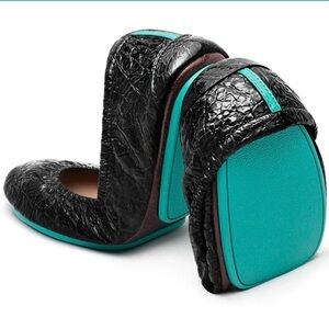 Tieks Obsidian Black Patent Leather Ballet Flats Shoes